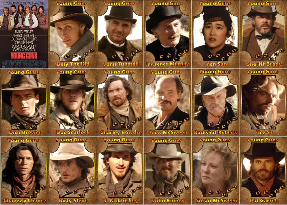 Young Guns (1988) Character Cards