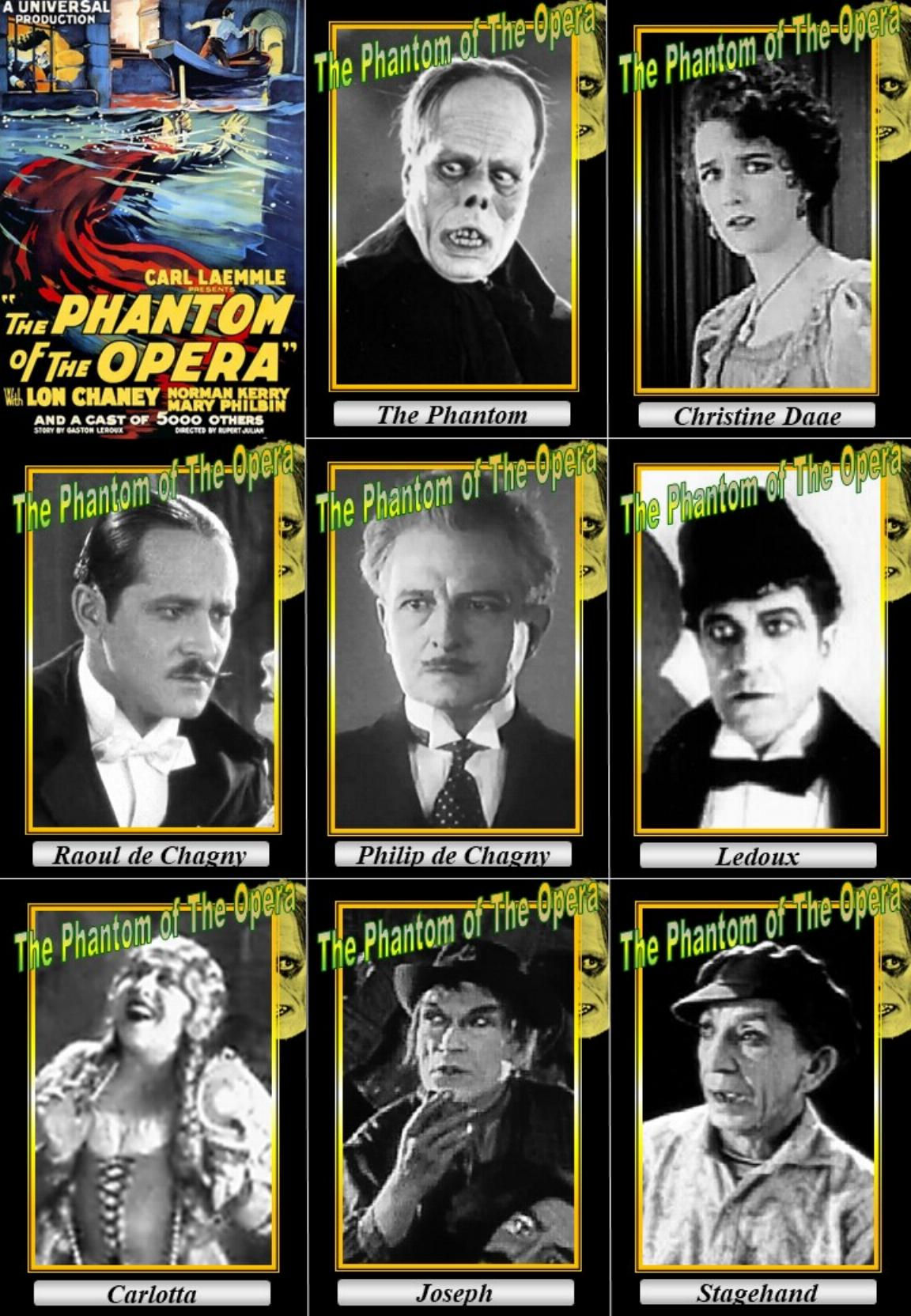 Phantom of The Opera (1925) Character Cards