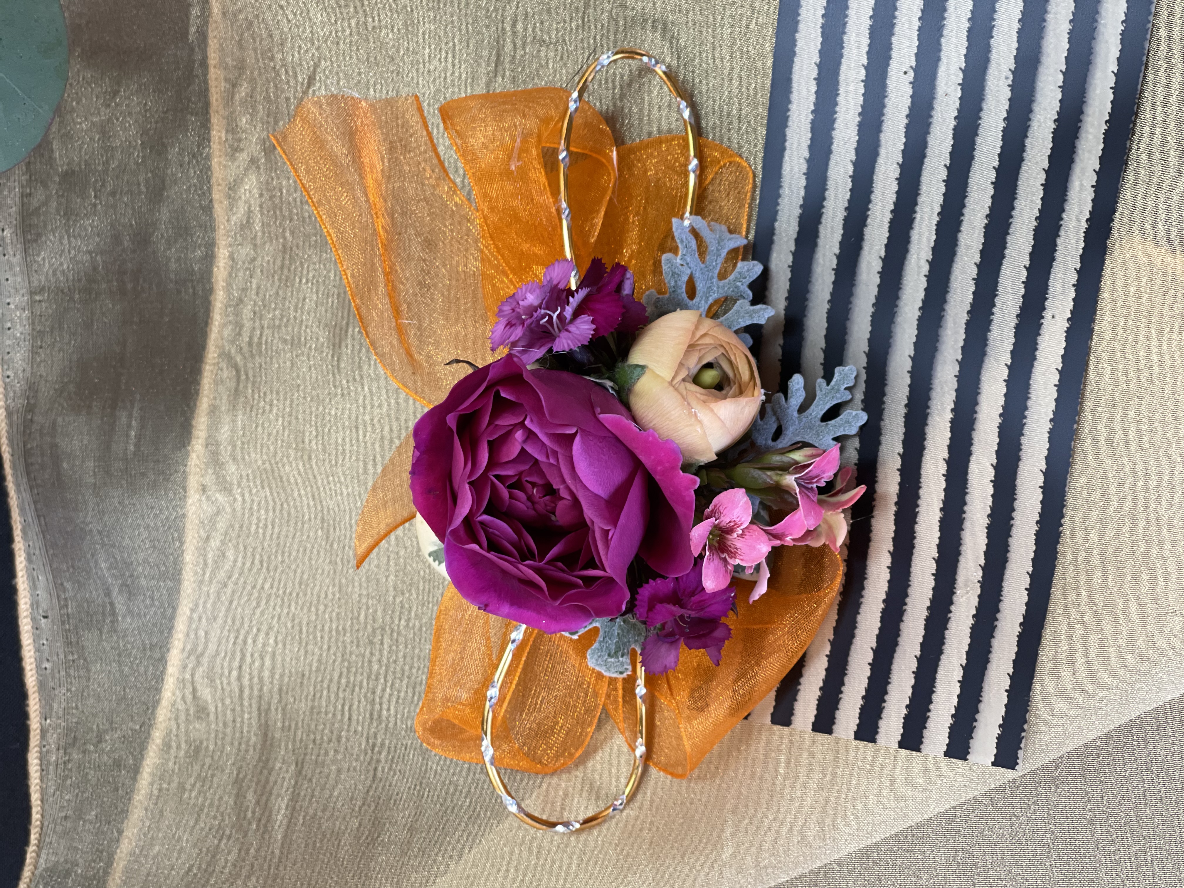 Corsage floral arrangement by Joannie's Florals & Events in San Diego