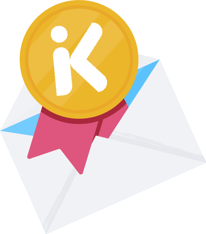 Ilustrasi amplop menunjukkan amplop dengan pin floating di halaman Beranda