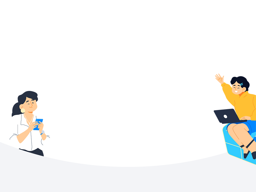 Ilustrasi karakter Kalibrr Human menunjukkan dua karakter di halaman Beranda