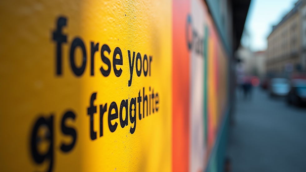 Close-up of a motivational quote on a wall with bright colors