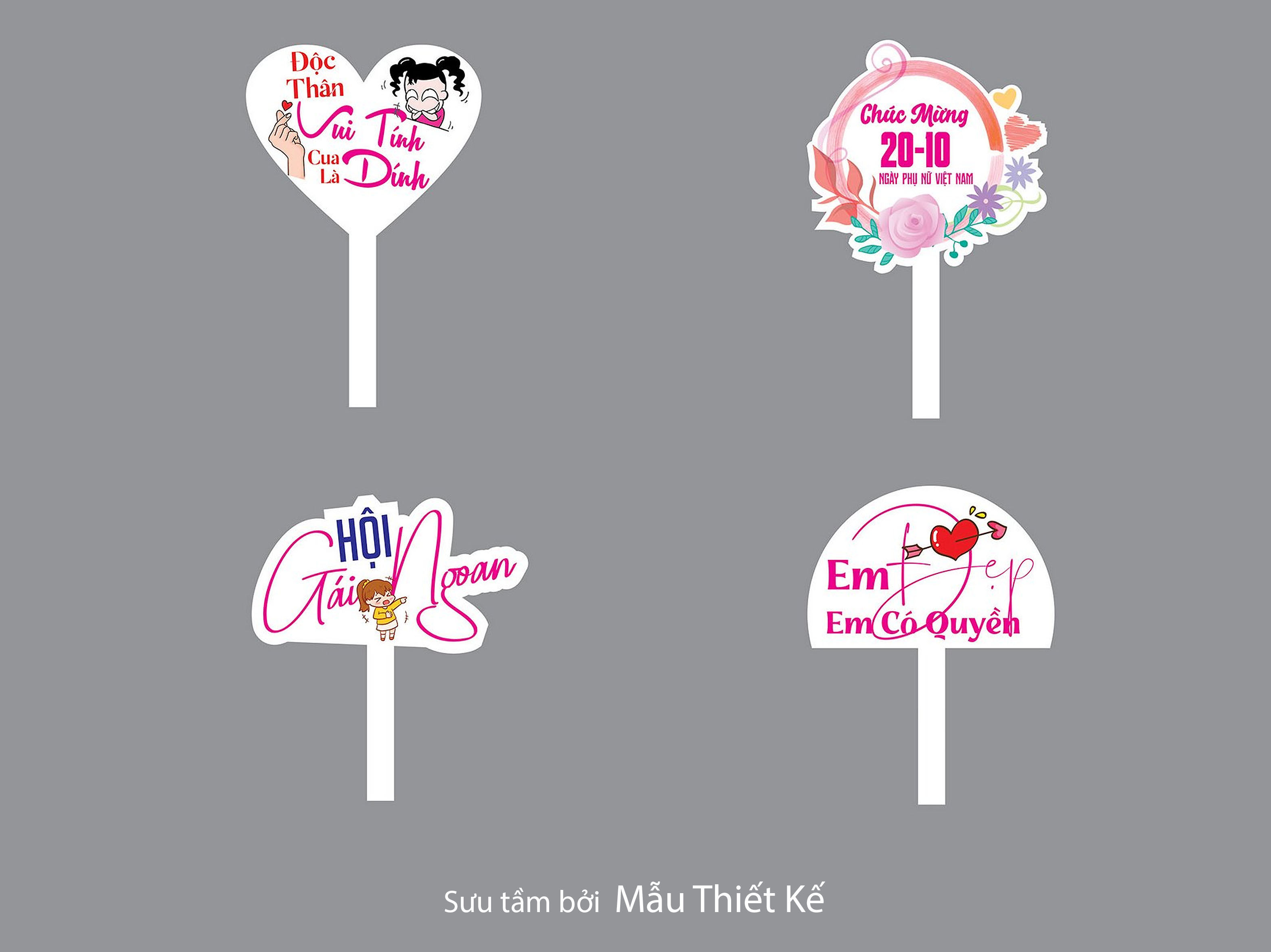 Mẫu Hashtag Cầm Tay Chào Mừng Ngày Phụ Nữ Việt Nam  Vector 03