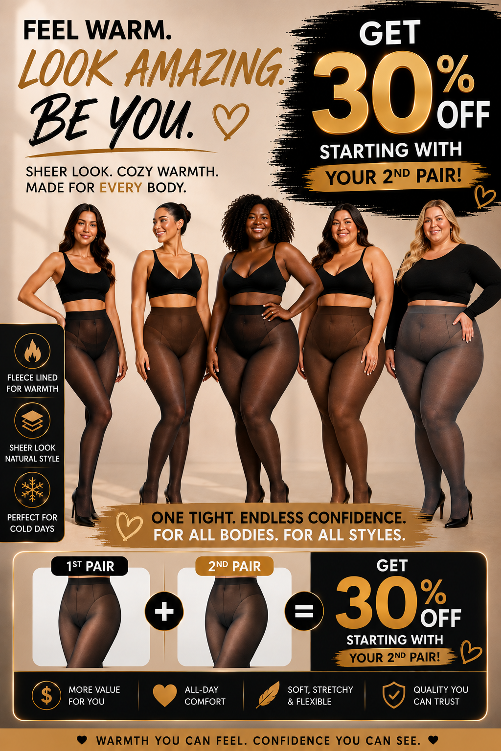 CozySheer™ Thermal Tights – Stay Warm, Look Sheer