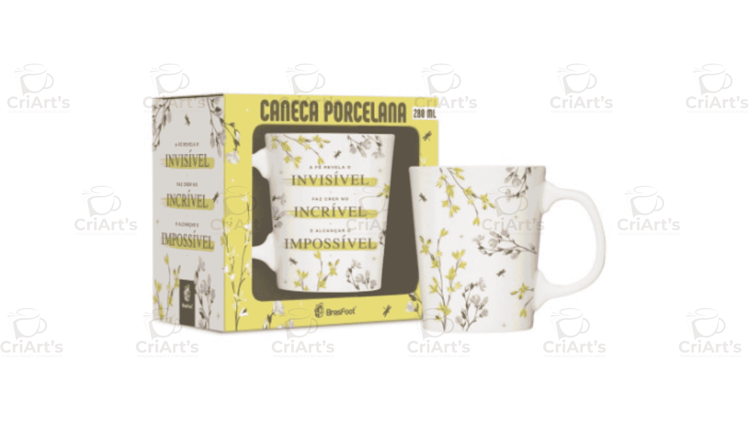 Caneca Porcelana 260ml Premium Impossível