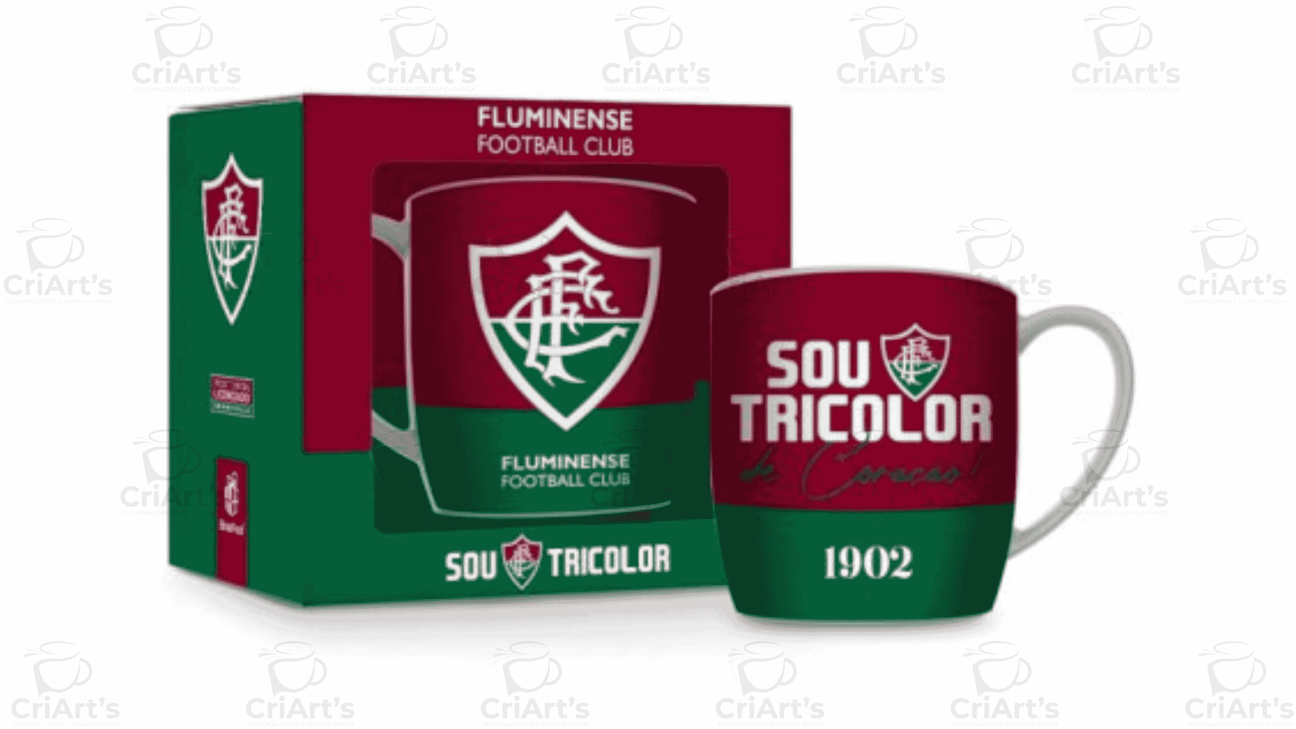 CANECA PORCELANA URBAN 300ML TIMES - FLUMINENSE