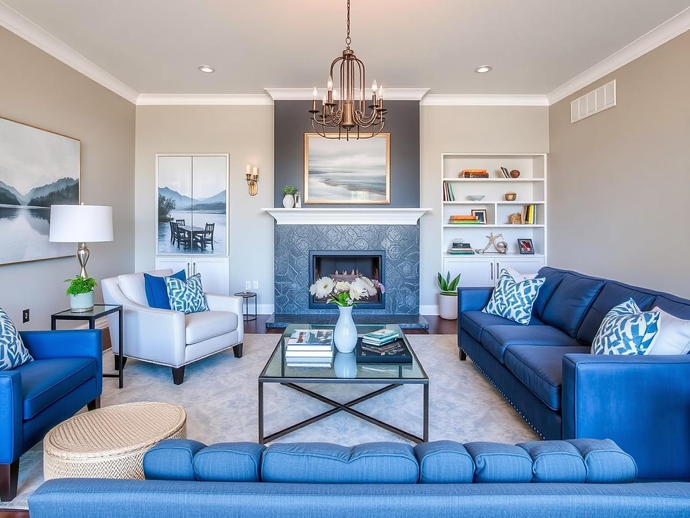 Grey and Navy Blue Lounge