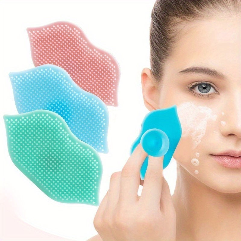 2pcs Exfoliating Lip Brushes with Sucking Cup Bendable Soft Lip Scrubbers Lip Cl