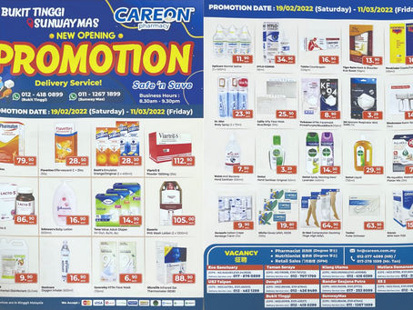 CAREON PHARMACY NEW OPENING PROMOTION @ Bukit Tinggi & Sunway Mas