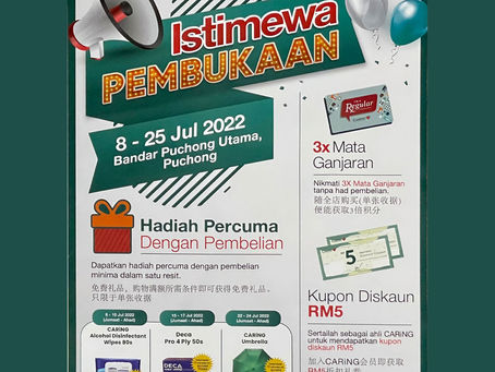 CARiNG Pharmacy telah tiba di Bandar Puchong Utama