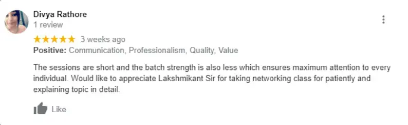 The image show ethical hacking student testimonial for ethical hacking course in delhi ncr - Craw Security