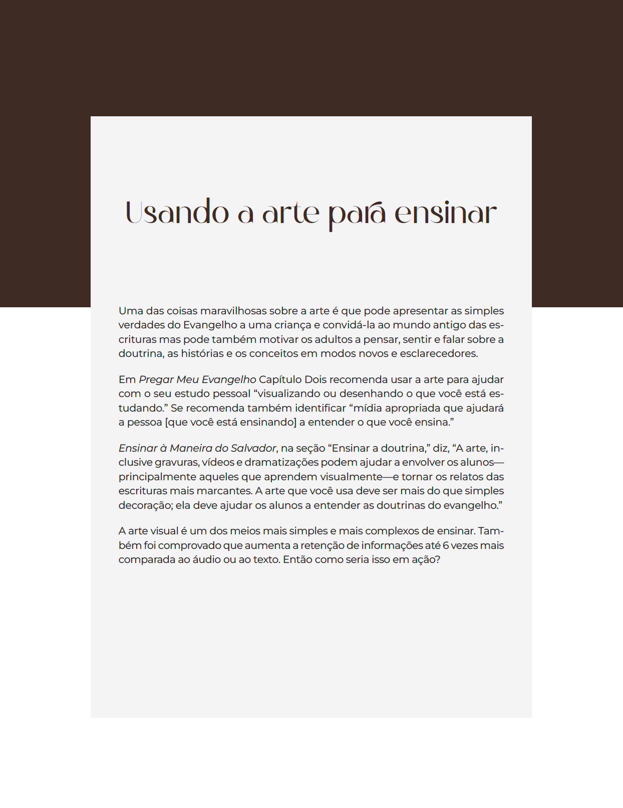 Portuguese "Using Art to Teach"