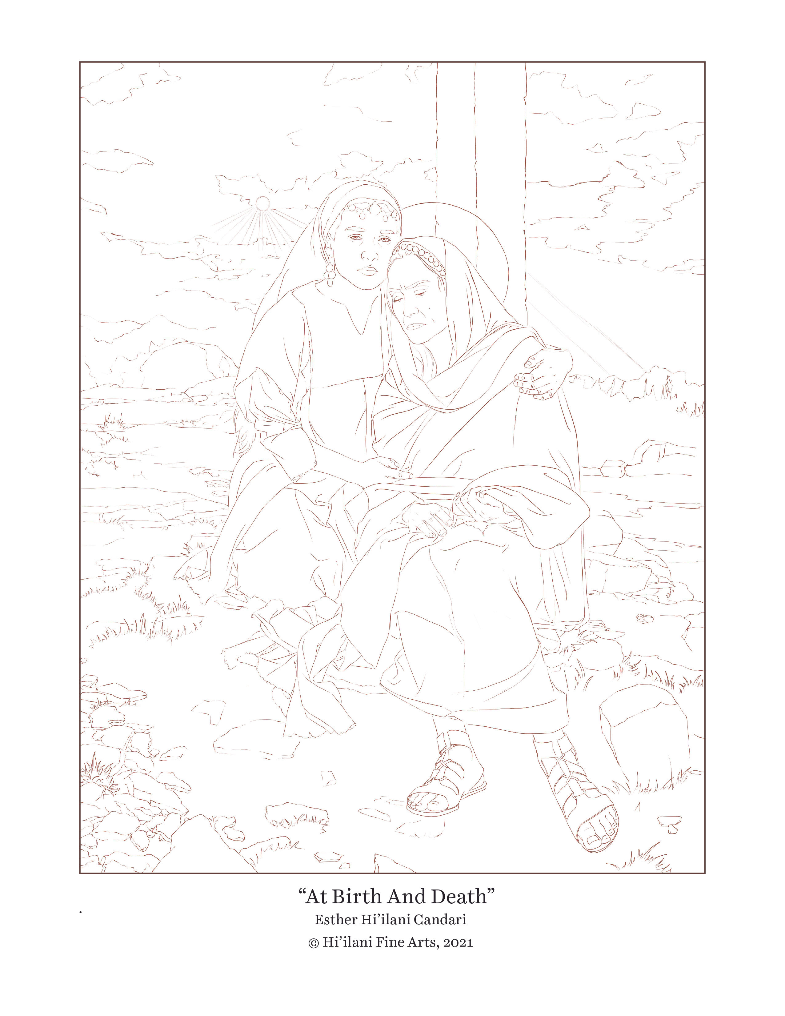 "At Birth and Death" Coloring Page