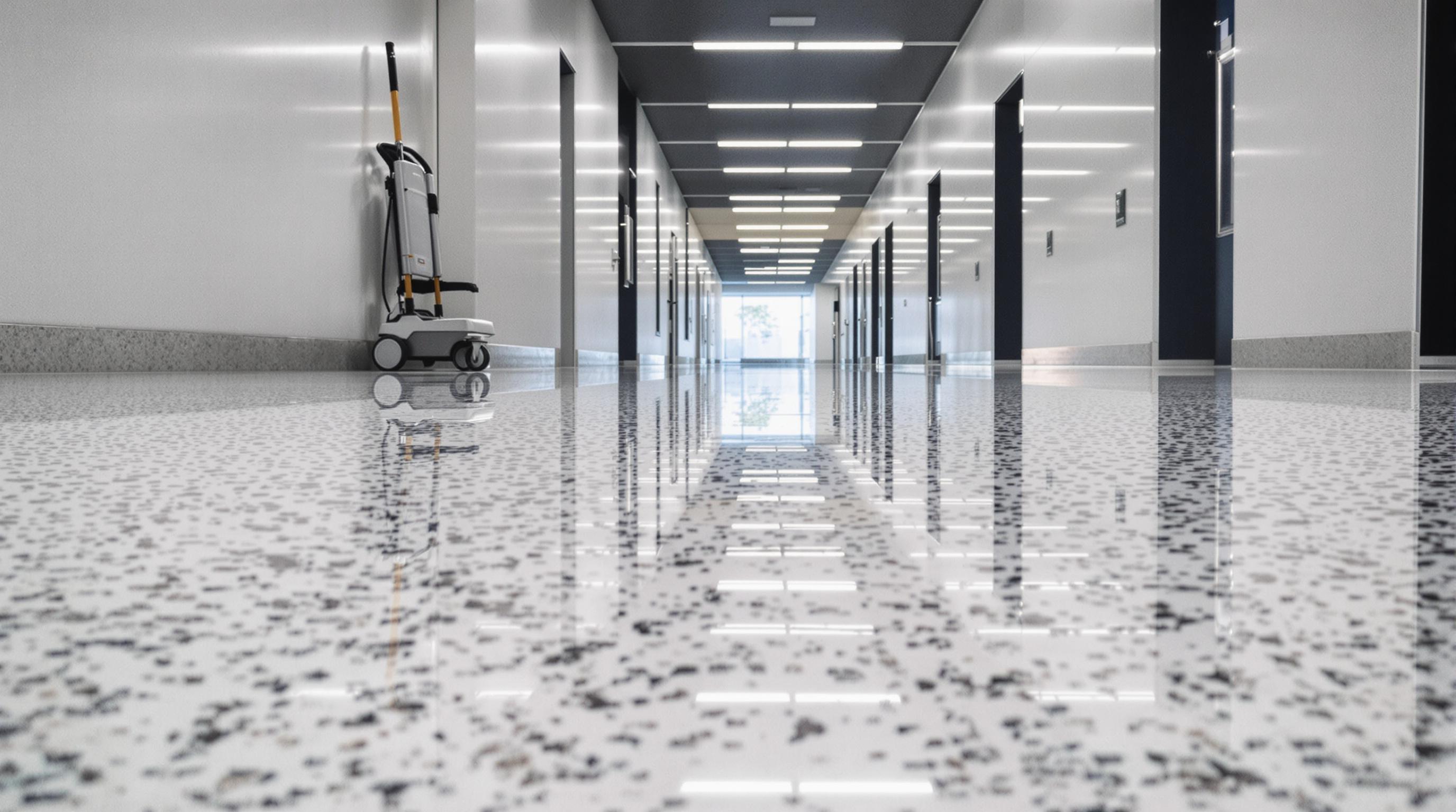 A sparkling clean terrazzo floor.