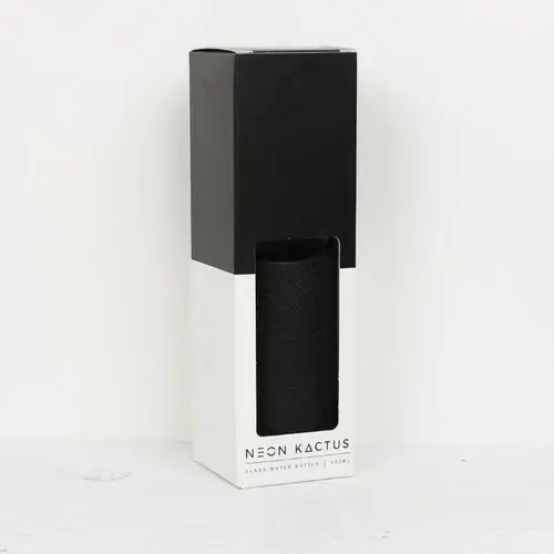 Thumbnail: Neon Kactus Glass Reusable Bottle: Rock Star Black