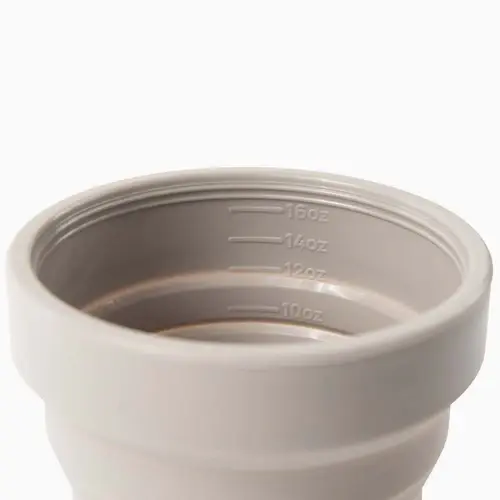 Thumbnail: Hunu Collapsible Silicone Cup with Straw – 16oz Warm Grey