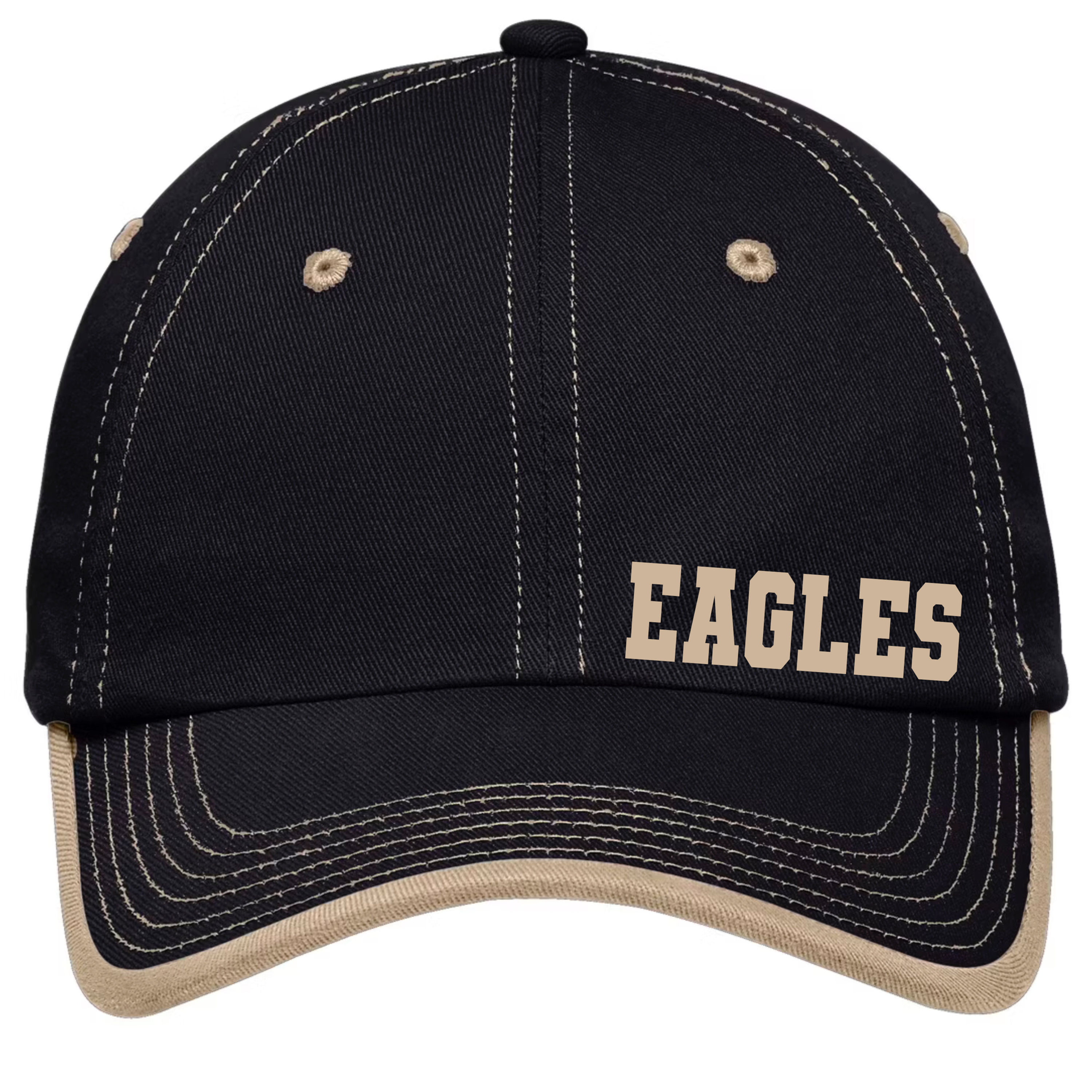 Vintage Contrast Stitch Hat - Navy/Light Sand