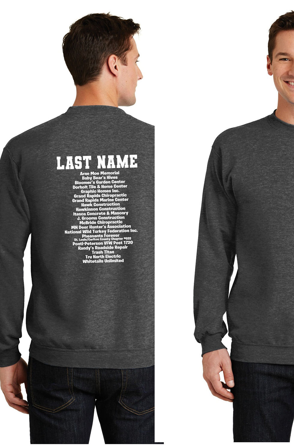 Thumbnail: ADULT Dark Heather Grey, Eagles ARCHERY - Fleece Crewneck Sweatshirt