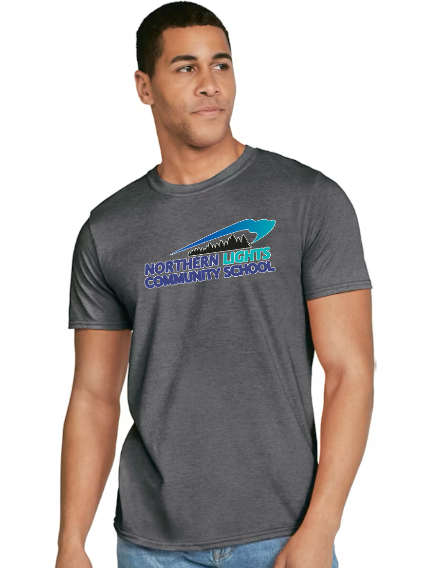 ADULT, Heather Dark Gray- T-Shirt, Northern Lights