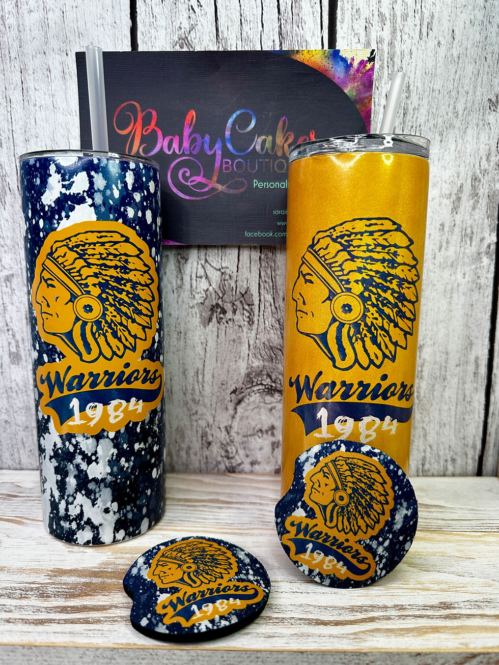 Blue and White, 1984 Warriors - Sublimated Tumbler