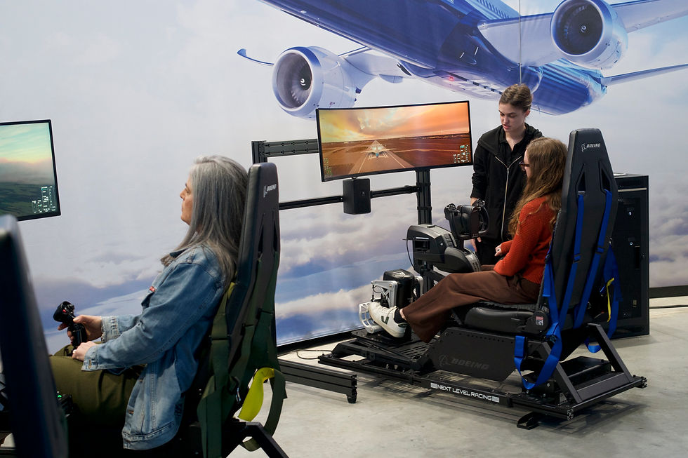 Attendees enjoyed checking out the flight simulators the Boeing Museum had to offer