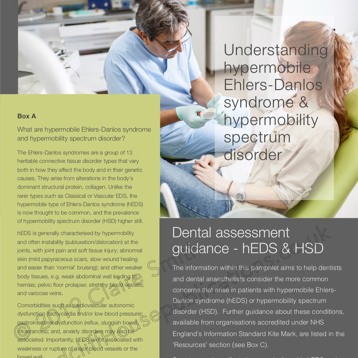 Dental assessment guidance - hEDS & HSD (4 page A4 pamphlet)