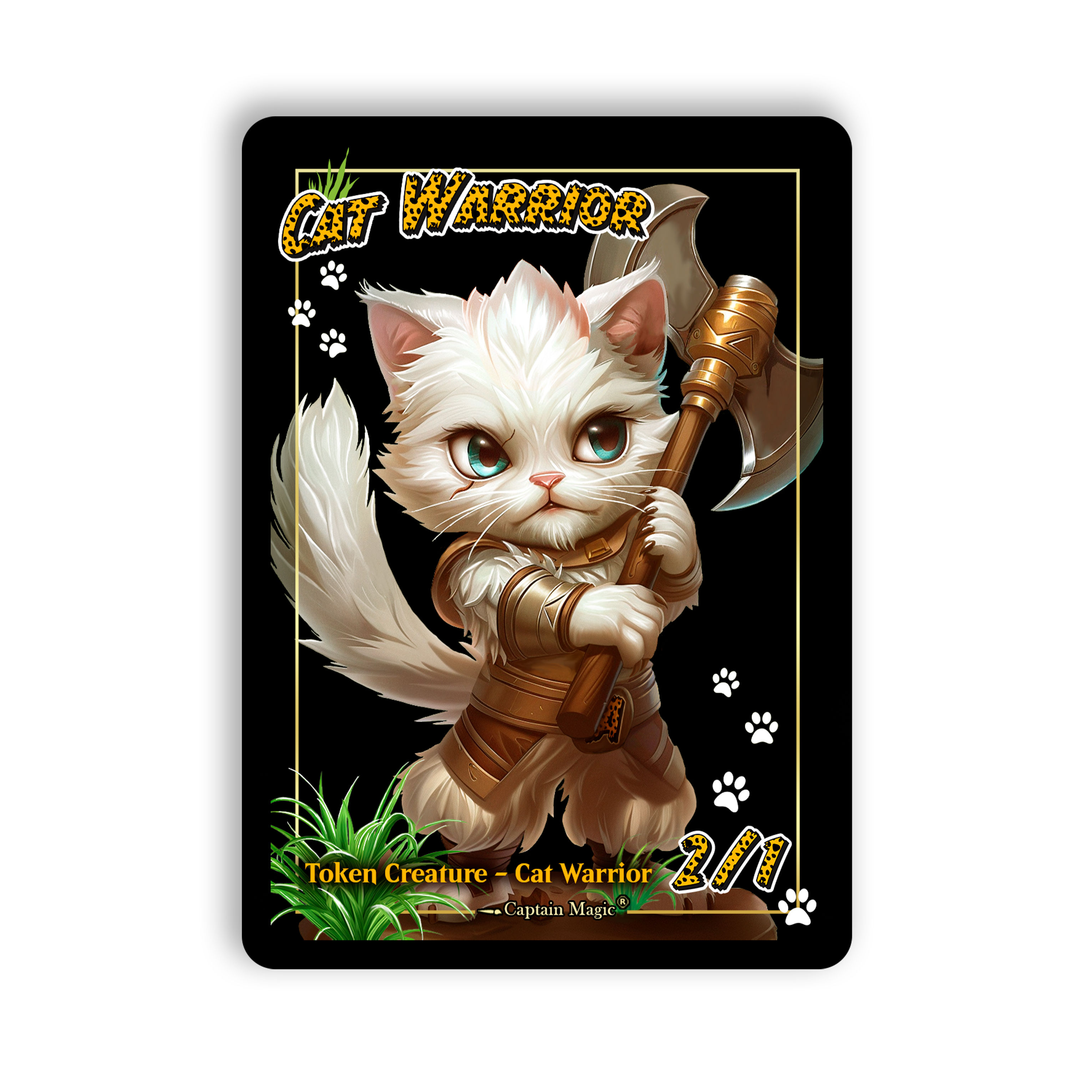 Cat warrior token ( 2/1) - Chat et guerrier jeton - MTG - Magic the gathe