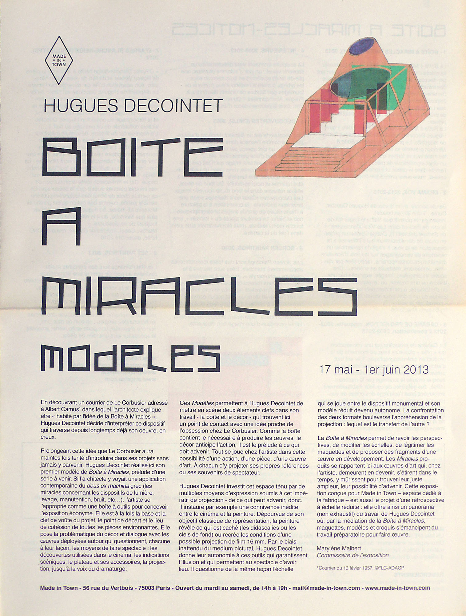 Boîte à Miracles, modèles