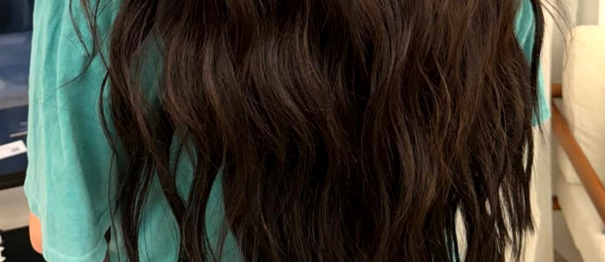 Dark brown hand tied hair extensions