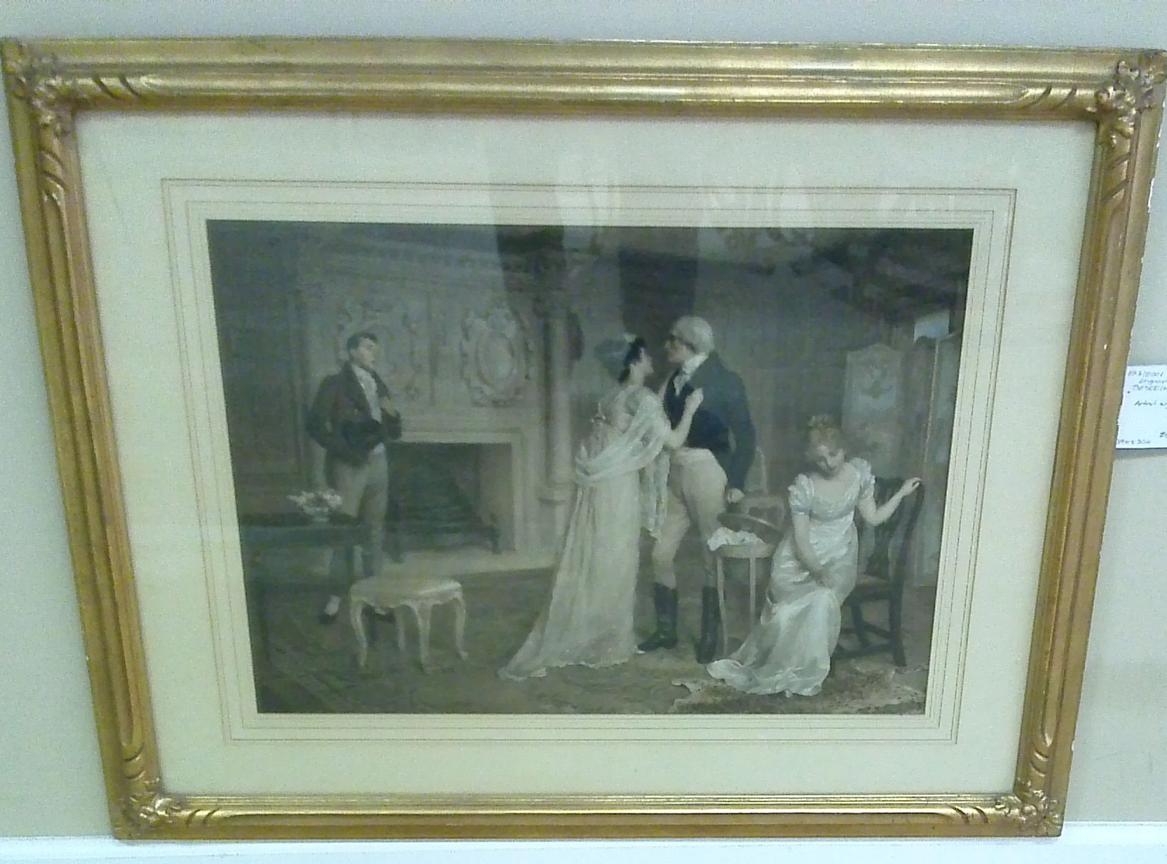 Engraving "Beseechment". Artist Signed