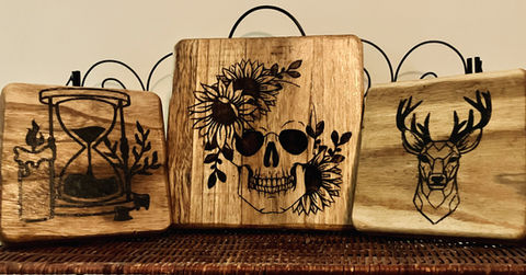 Wood Burned Risers (Sold)