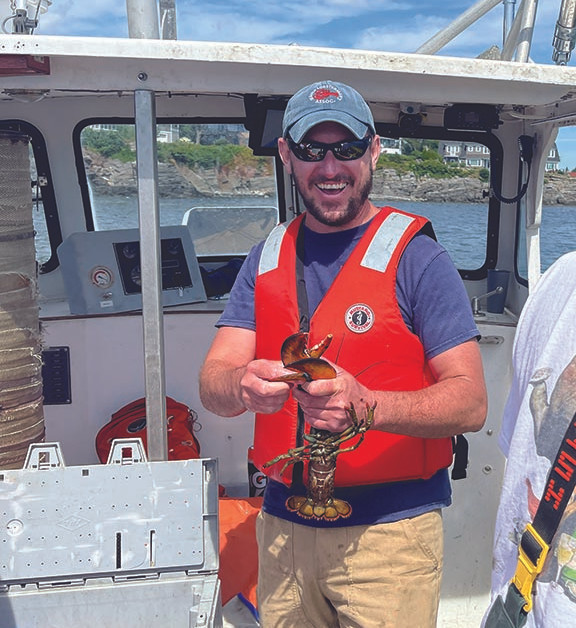 Sam Belknap on the boat.