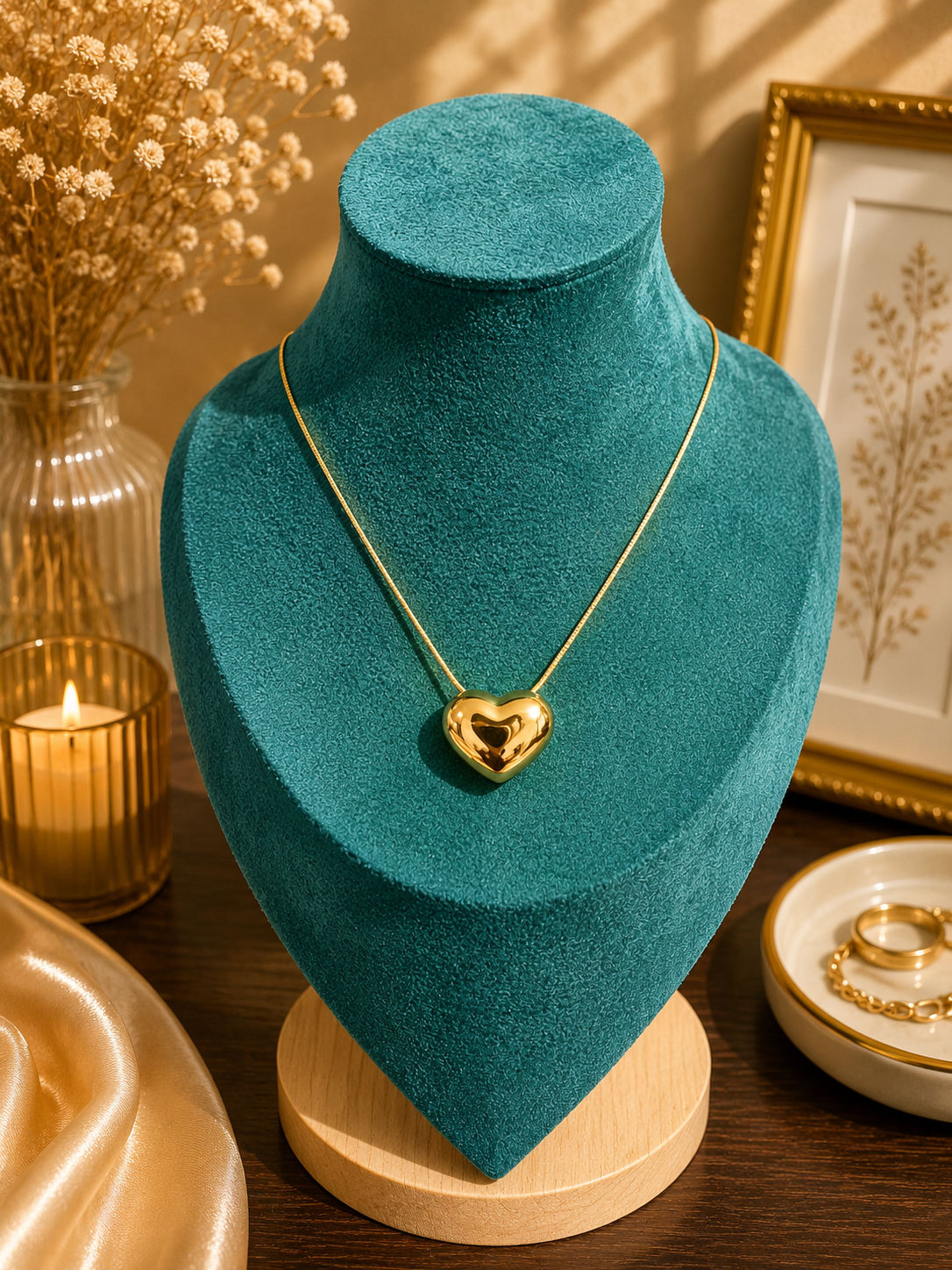 Collar cola de ratón corazón corredizo