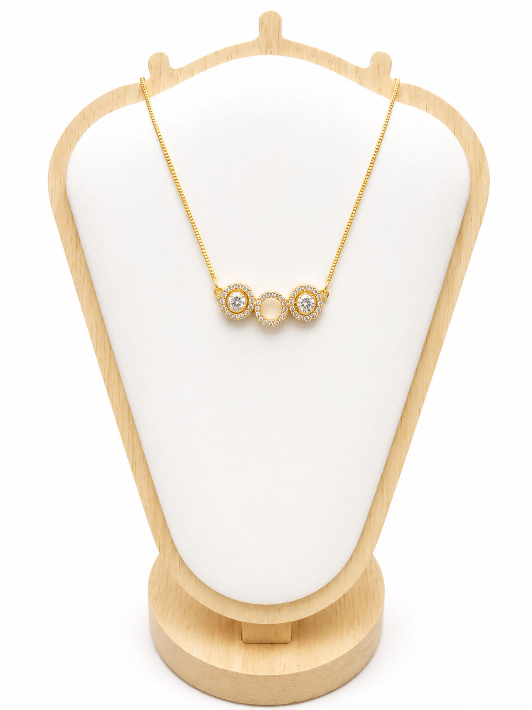 Collar dorado 3 círculos con circones Xuping