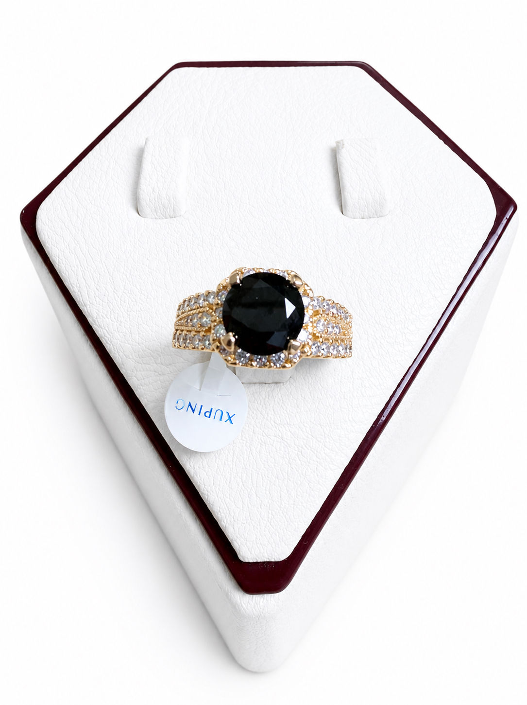 Anillo Piedra negra y circones Talla 9