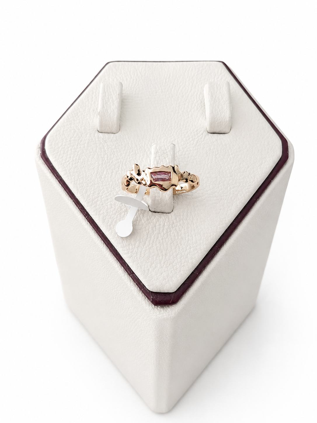Anillo Piedra rosa pastel, talla 10