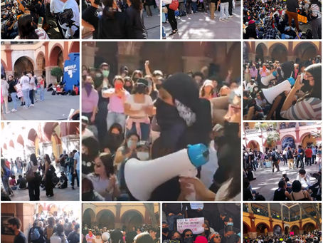 Universitarios de la UASLP se concentran en el edificio central; exigen respuestas y generan caos vial en la capital