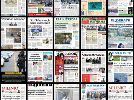 Mandarán 10 mil soldados para controlar Michoacán: (Reforma): 10/11/2025 BREVES NACIONALES