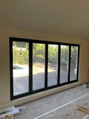 Custom glass doors in an ADU