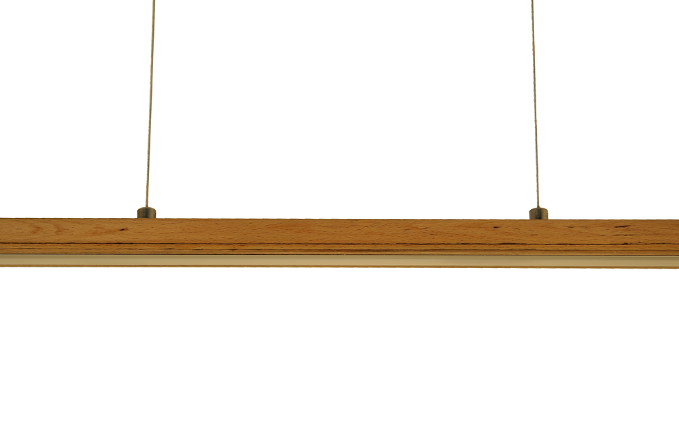 Thumbnail: Lampadario Led in legno vista frontale dettaglio centrale