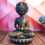 Thumbnail: WENS Black Feng Shui 10.5" Engraved Carvings Polyresin Thai Chakra Buddha Statue