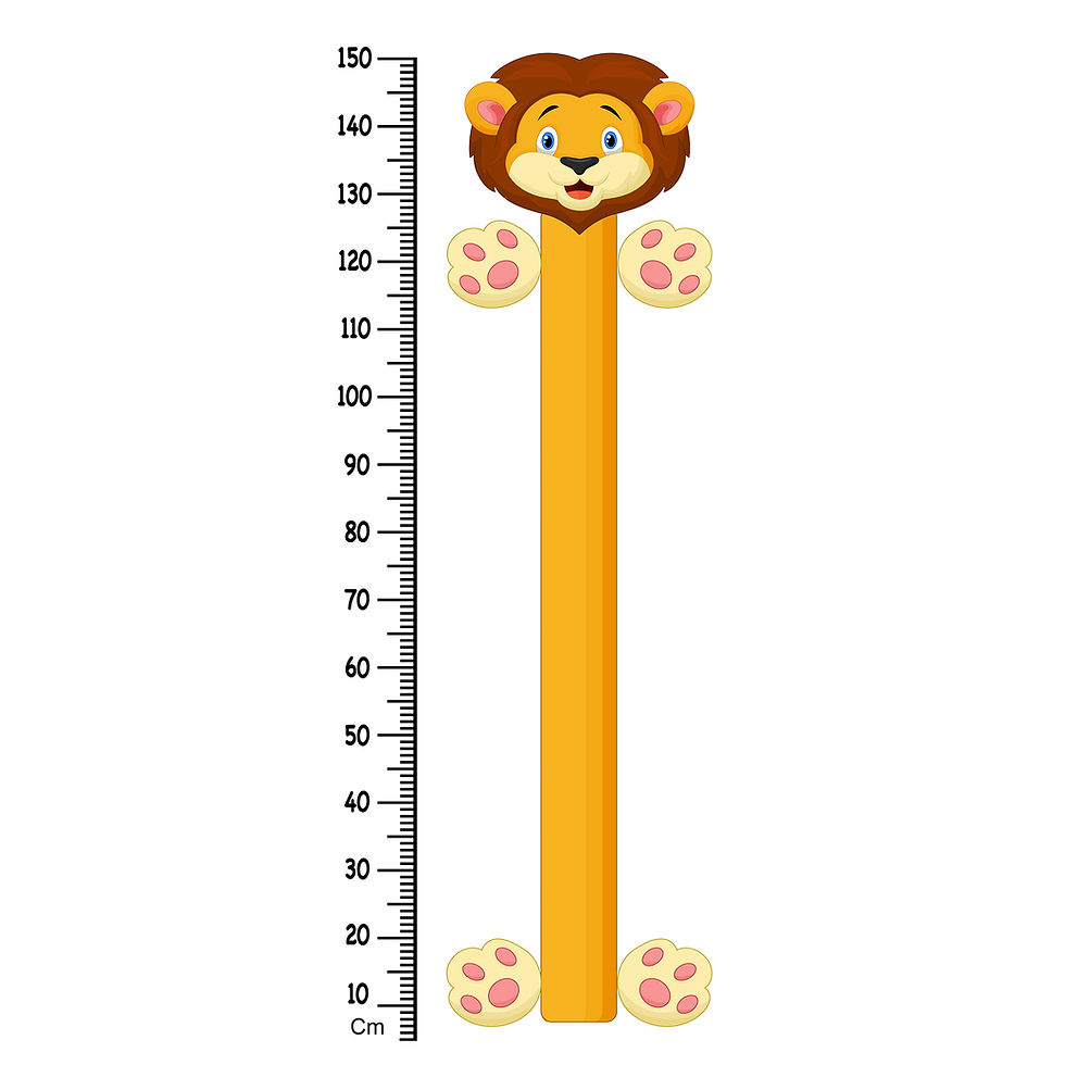 Thumbnail: WENS Cute Lion Height Measurement Removable Wall Sticker