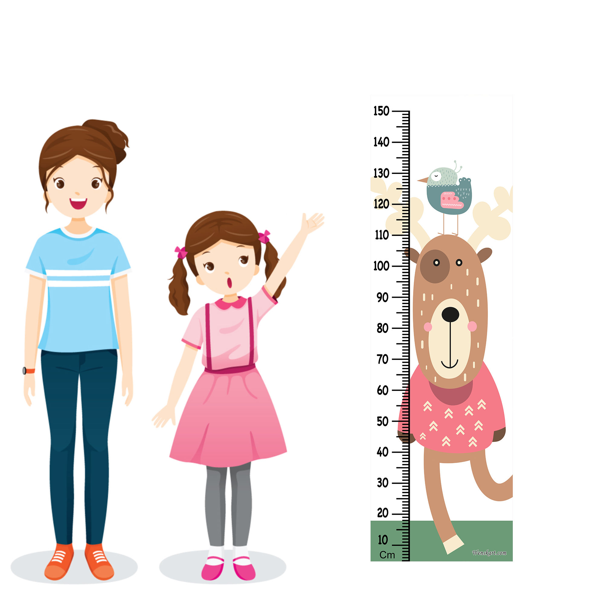 WENS Multicolor Teddy's Swag Kids Height Chart (18 x 59 Inches)