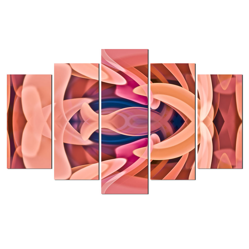 Thumbnail: WENS "Abstract View" Laminated 5 Panels Wall Art (24x40 Inch)