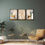 Thumbnail: WENS Golden Deer Tree Landscape Framed Canvas Set of 3 Painting for Home Decor