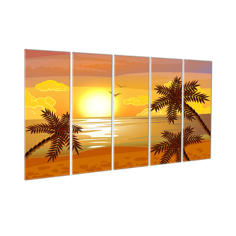 Thumbnail: WENS "Nature's Love" 5 Panels Velvet Laminated Wall Art for Home Décor