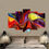 Thumbnail: WENS Velvet Laminated Abstarct  5 Panels  Wall Art (24x40 Inch)