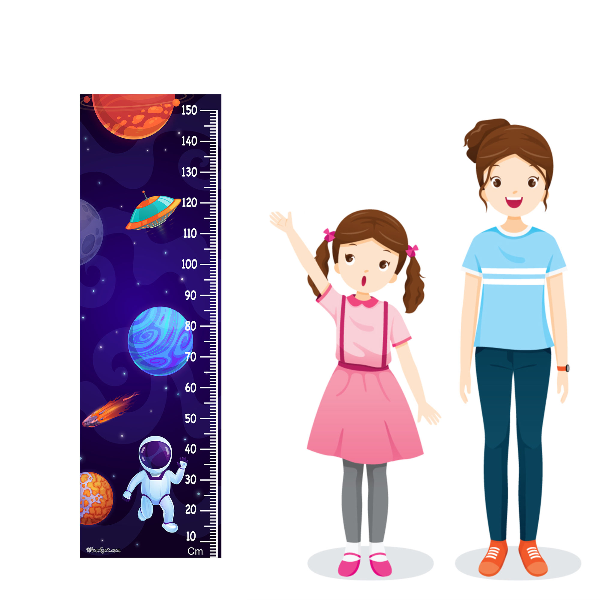 WENS Muticolor Happier Sky Kids Height Chart (18 x 59 Inches)