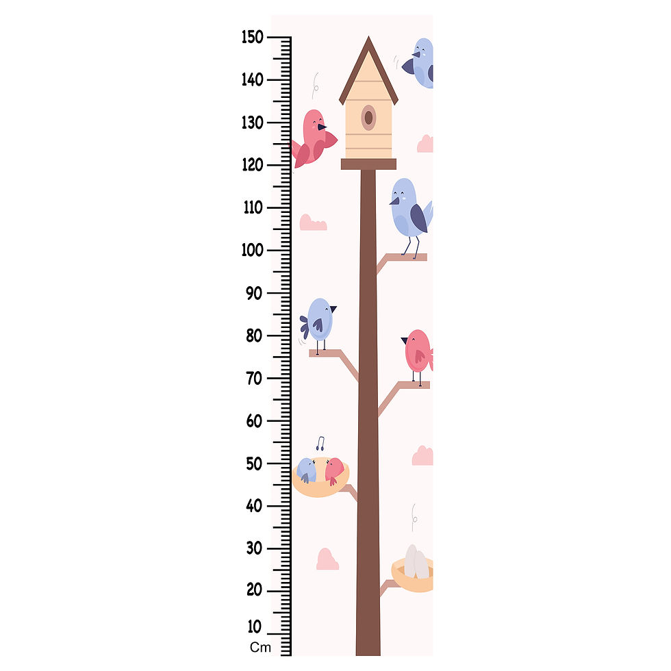 Thumbnail: WENS Bird House Height Chart Wall Decal/Growth Chart-Vinyl