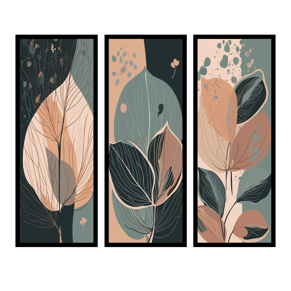 Thumbnail: WENS Set Of 3 Multicolor Abstract Minimal Framed Paintings